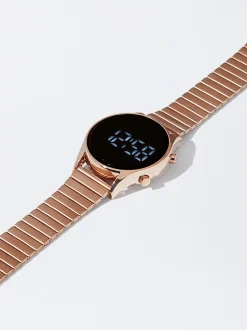 PARFOIS Rosagoldfarbene Uhr>Digitaluhr Mit Stahlarmband