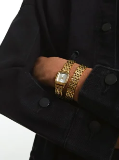 PARFOIS Rosagoldfarbene Uhr>Doppelte Armbanduhr Golden