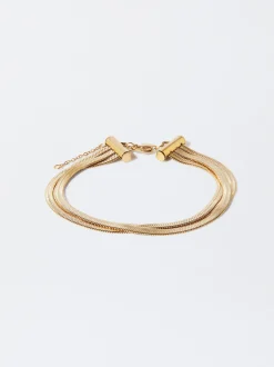 PARFOIS Ohrringe|Mittlere Ohrringe>Dreifaches Stahlarmband Golden