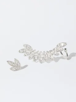 PARFOIS Lange Ohrringe|Trend Collection>Ear Cuff-Ohrring Mit Zirkonen Silber