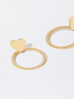 PARFOIS Premium|Kurze Ohrringe>Edelstahl-Ohrringe Mit Herz Golden