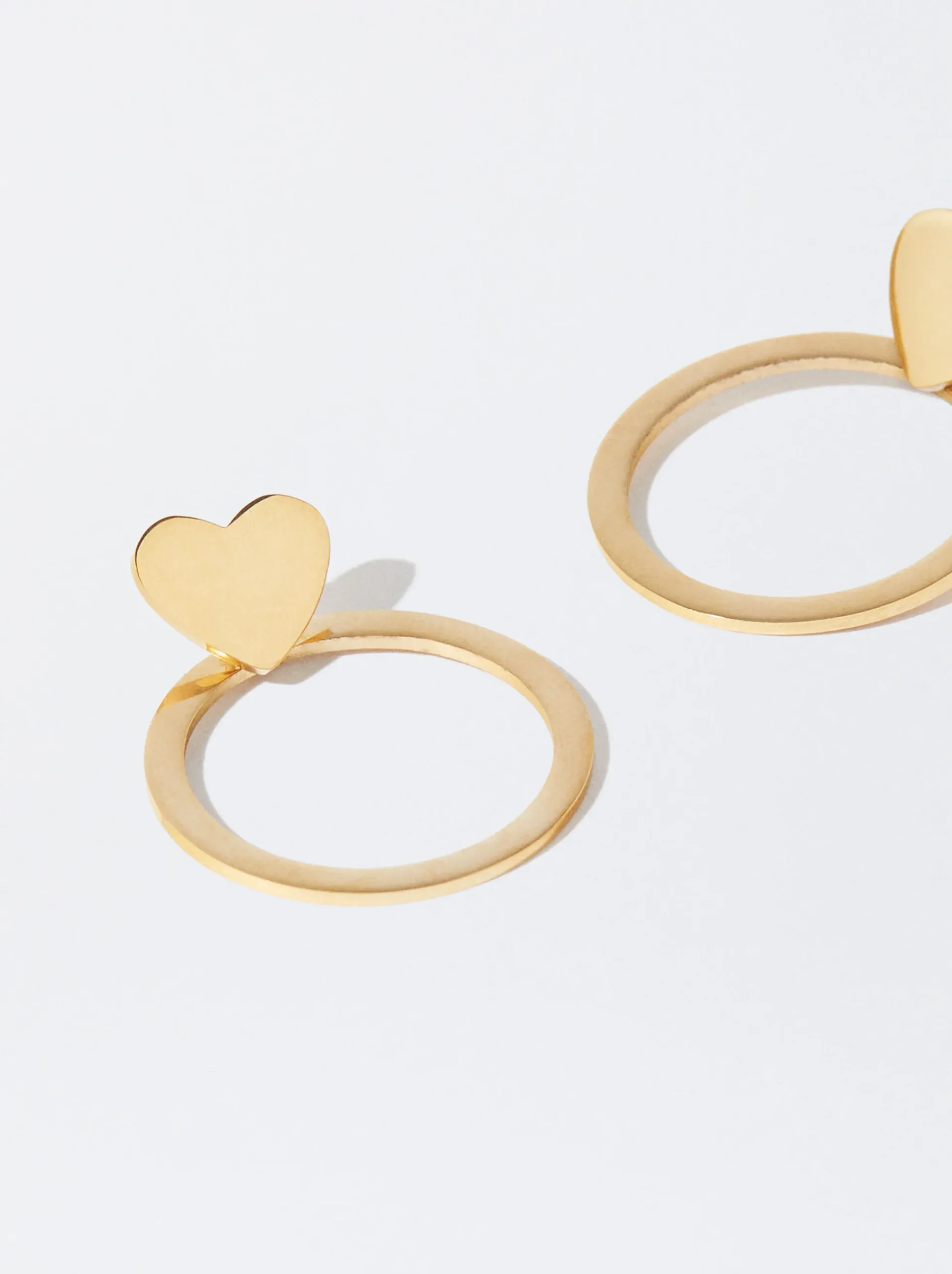 PARFOIS Premium|Kurze Ohrringe>Edelstahl-Ohrringe Mit Herz Golden