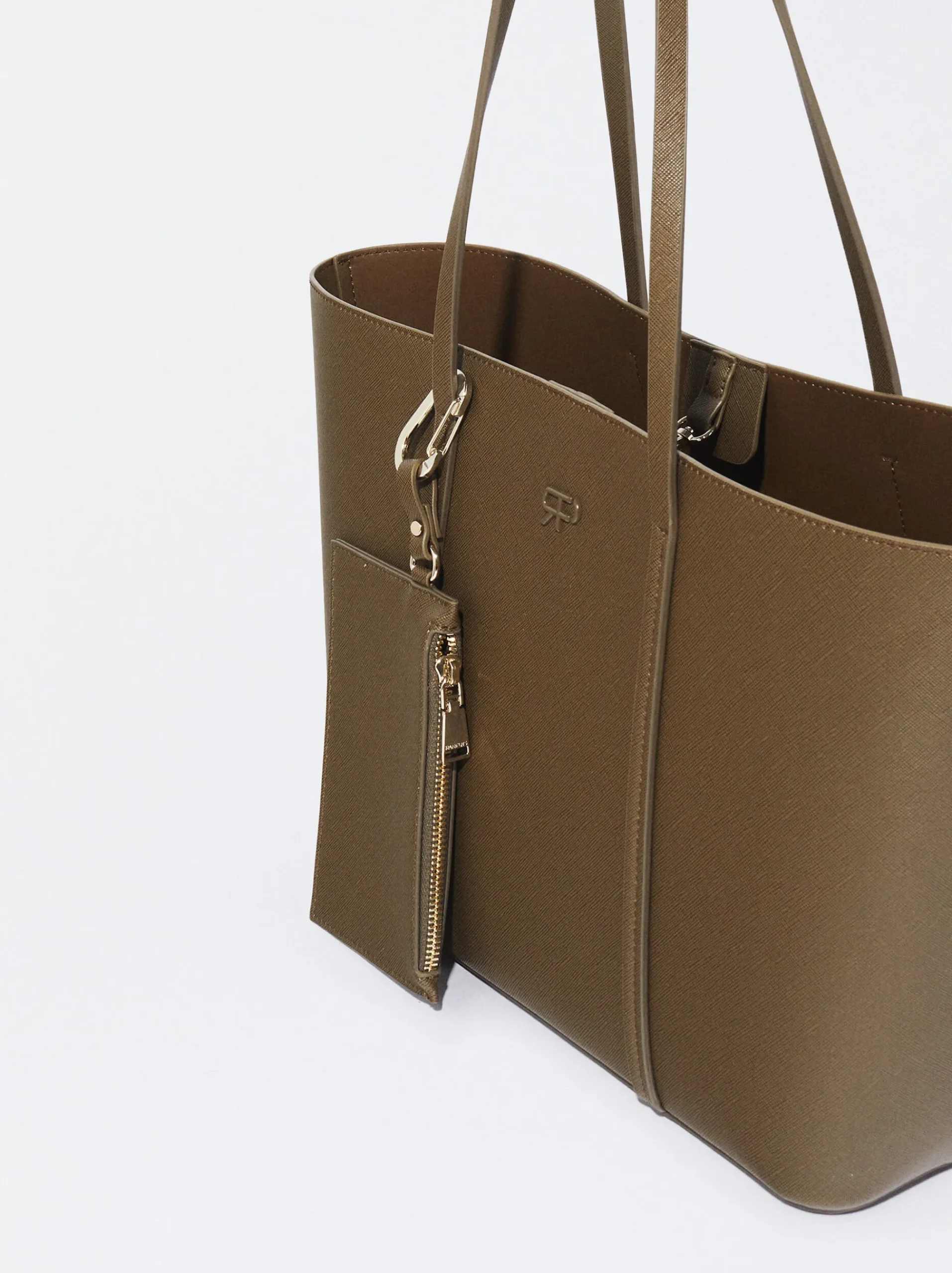 PARFOIS Rosagoldfarbene Uhr>Einkaufstasche Mit Anhänger Khaki
