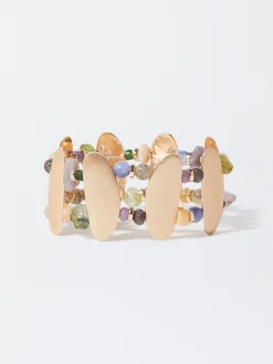 PARFOIS Set Ohrringen|Hoop-Ohrringe>Elastisches Armband Mit Steinen Mehrfarbig
