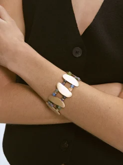 PARFOIS Set Ohrringen|Hoop-Ohrringe>Elastisches Armband Mit Steinen Mehrfarbig