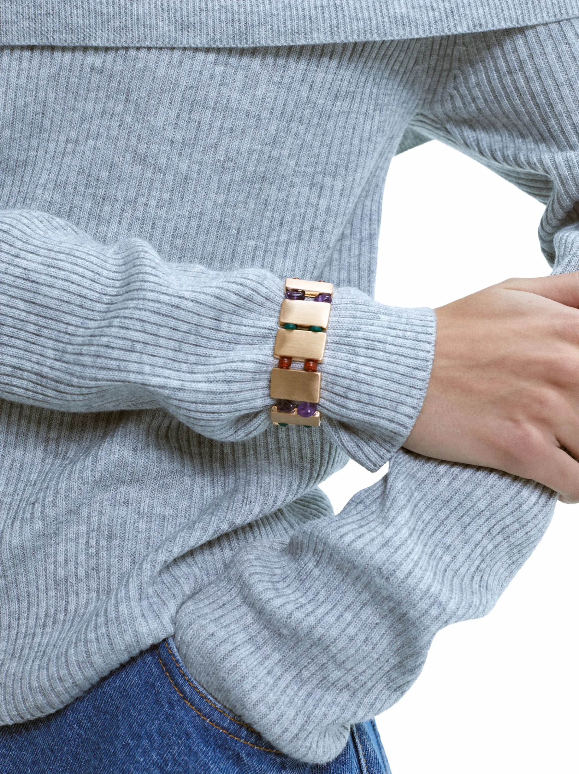 PARFOIS Kurze Halsketten>Elastisches Armband Mit Steinen Mehrfarbig