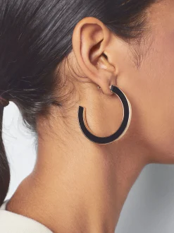 PARFOIS Ringe>Emaille Creolen Schwarz