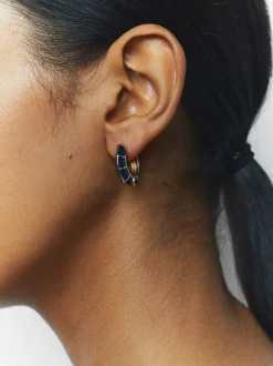PARFOIS Hoop-Ohrringe>Emaille Creolen Blau