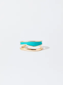 PARFOIS Basics|Strick>Emaille Ring Blau