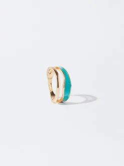 PARFOIS Basics|Strick>Emaille Ring Blau