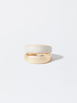 PARFOIS Basics|Strick>Emaille Ring Beige