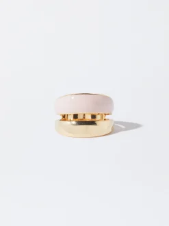 PARFOIS Basics|Strick>Emaille Ring Rosa