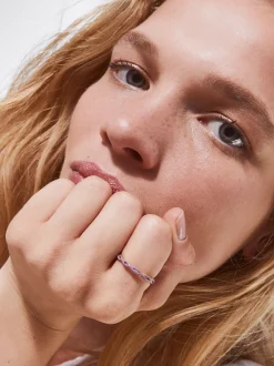 PARFOIS Lange Ohrringe|Mittlere Ohrringe>Emaille Stahlring Violett