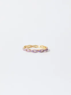 PARFOIS Lange Ohrringe|Mittlere Ohrringe>Emaille Stahlring Violett