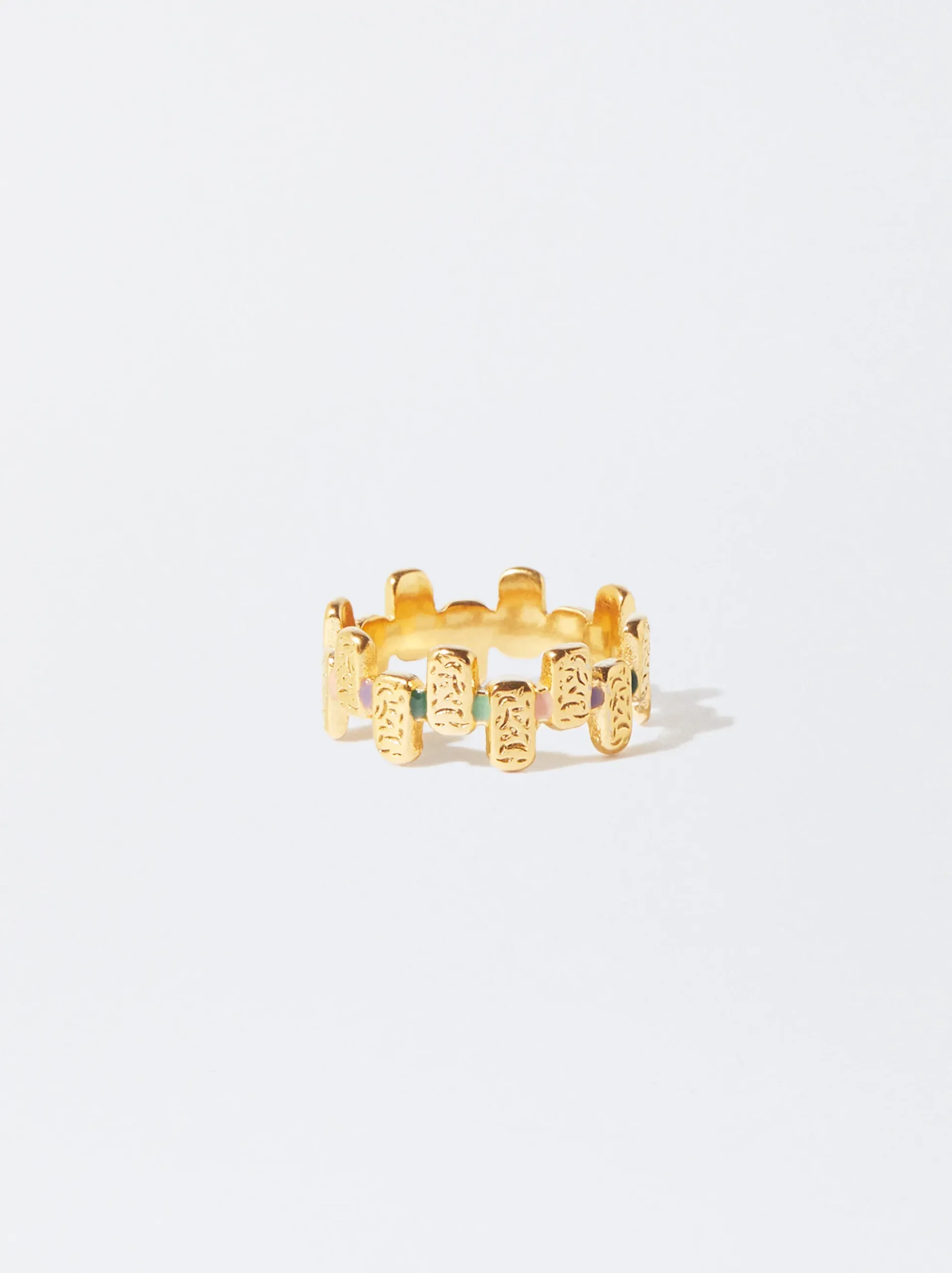 PARFOIS Lange Ohrringe>Emaille Stahlring Golden