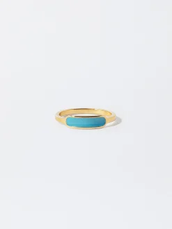 PARFOIS Lange Ohrringe>Emaille Stahlring Blau