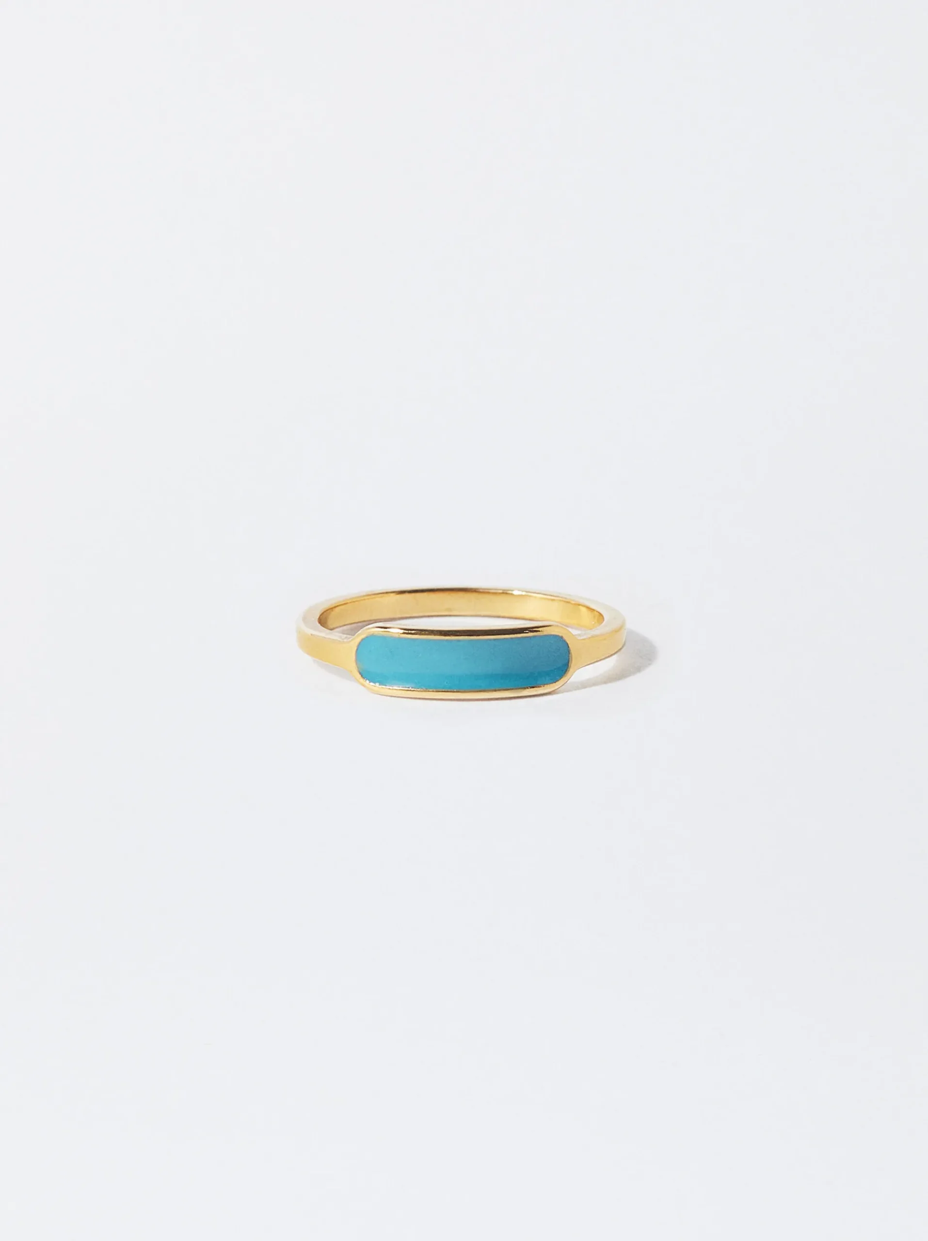 PARFOIS Lange Ohrringe>Emaille Stahlring Blau