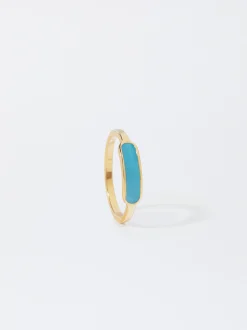 PARFOIS Lange Ohrringe>Emaille Stahlring Blau