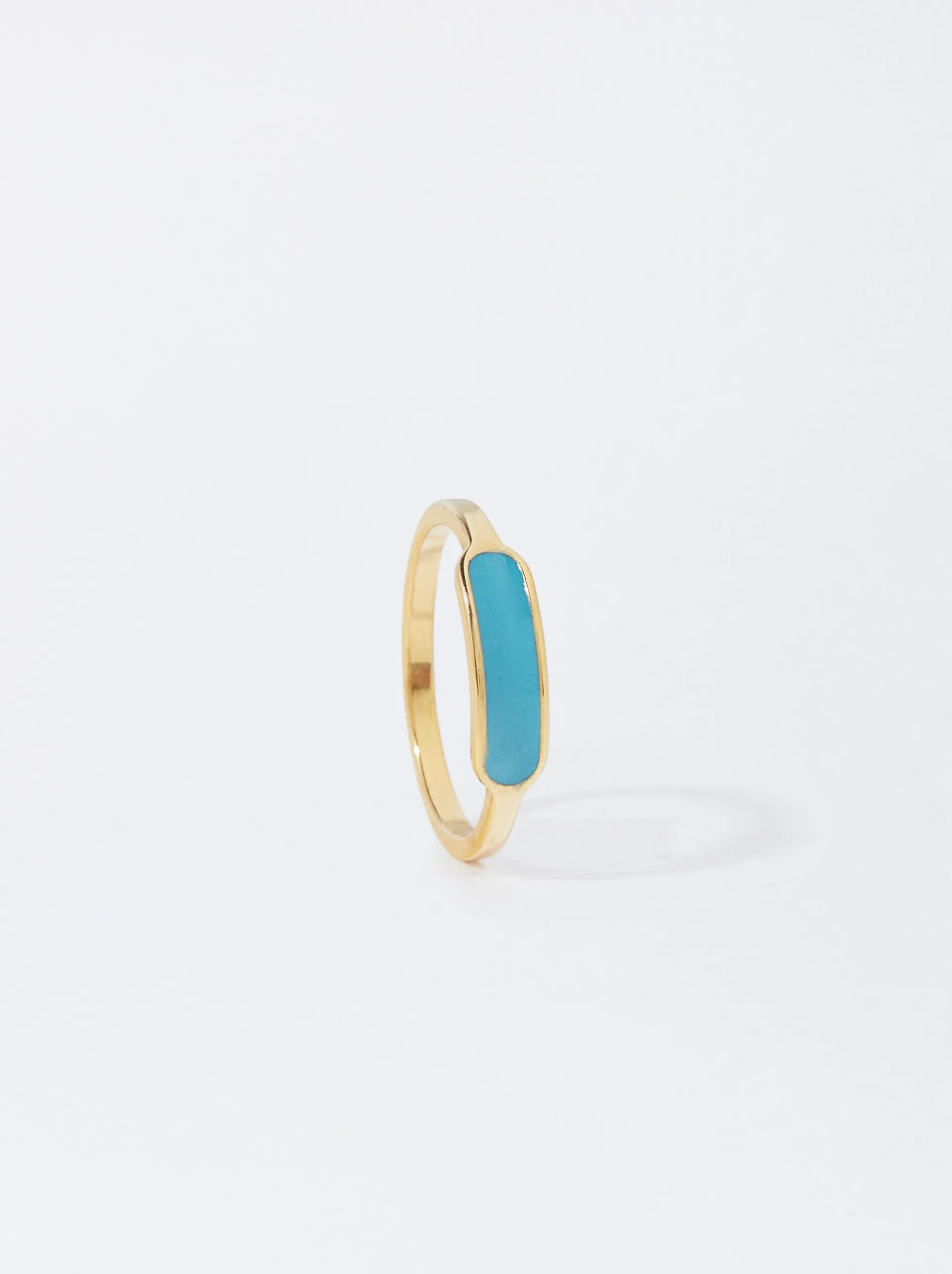 PARFOIS Lange Ohrringe>Emaille Stahlring Blau