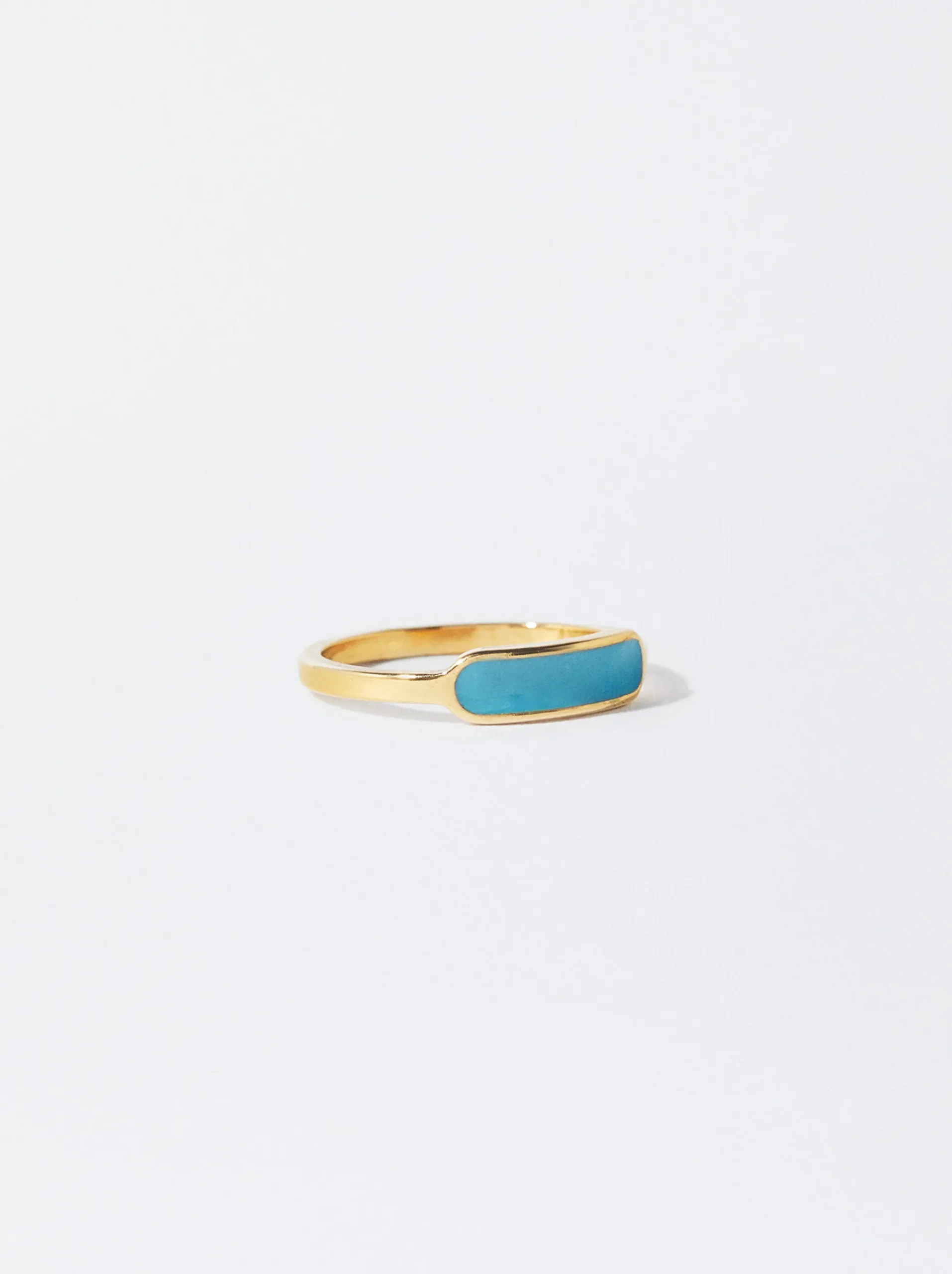 PARFOIS Lange Ohrringe>Emaille Stahlring Blau