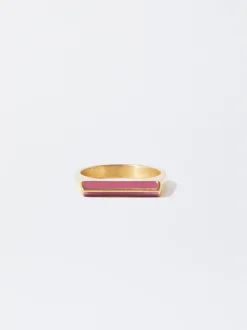 PARFOIS Lange Ohrringe|Trend Collection>Emaille Stahlring Rosa