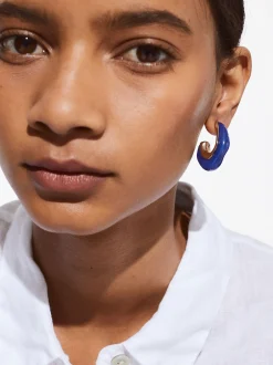 PARFOIS Ringe>Emaillierte Ohrringe Blau
