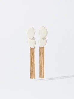PARFOIS Ohrringe|Mittlere Ohrringe>Emaillierte Ohrringe Beige