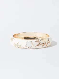 PARFOIS Set Ohrringen|Sets>Emailliertes Armband Mit Kristallen Beige