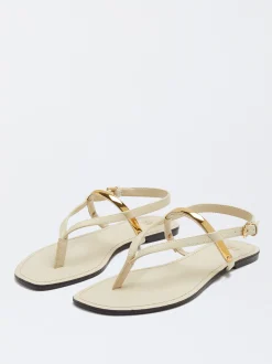 PARFOIS Raffinierter Modeschmuck|Lange Ohrringe>Flache Sandalen Mit Detail Aus Metall Weib