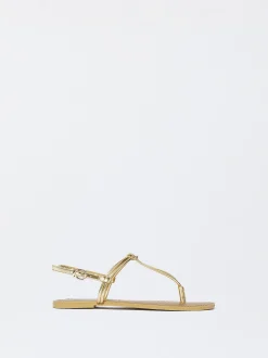 PARFOIS Raffinierter Modeschmuck|Kurze Ohrringe>Flache Sandalen Mit Zierknoten Golden