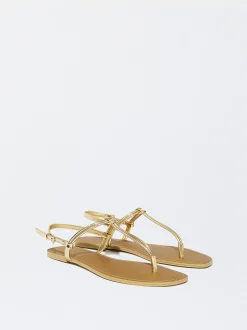 PARFOIS Raffinierter Modeschmuck|Kurze Ohrringe>Flache Sandalen Mit Zierknoten Golden