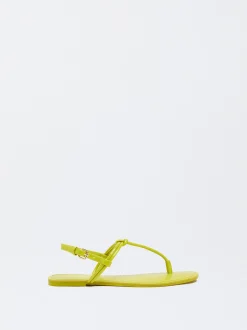 PARFOIS Raffinierter Modeschmuck|Lange Ohrringe>Flache Sandalen Mit Zierknoten Gelb