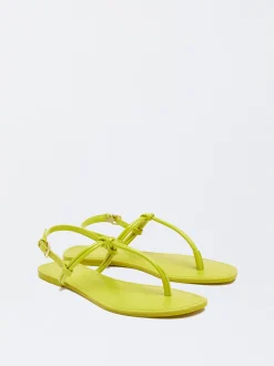 PARFOIS Raffinierter Modeschmuck|Lange Ohrringe>Flache Sandalen Mit Zierknoten Gelb