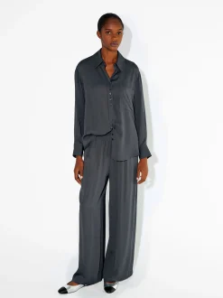 PARFOIS Lange Halsketten>Fließende Hose Mit Elastischer Taille Marineblau