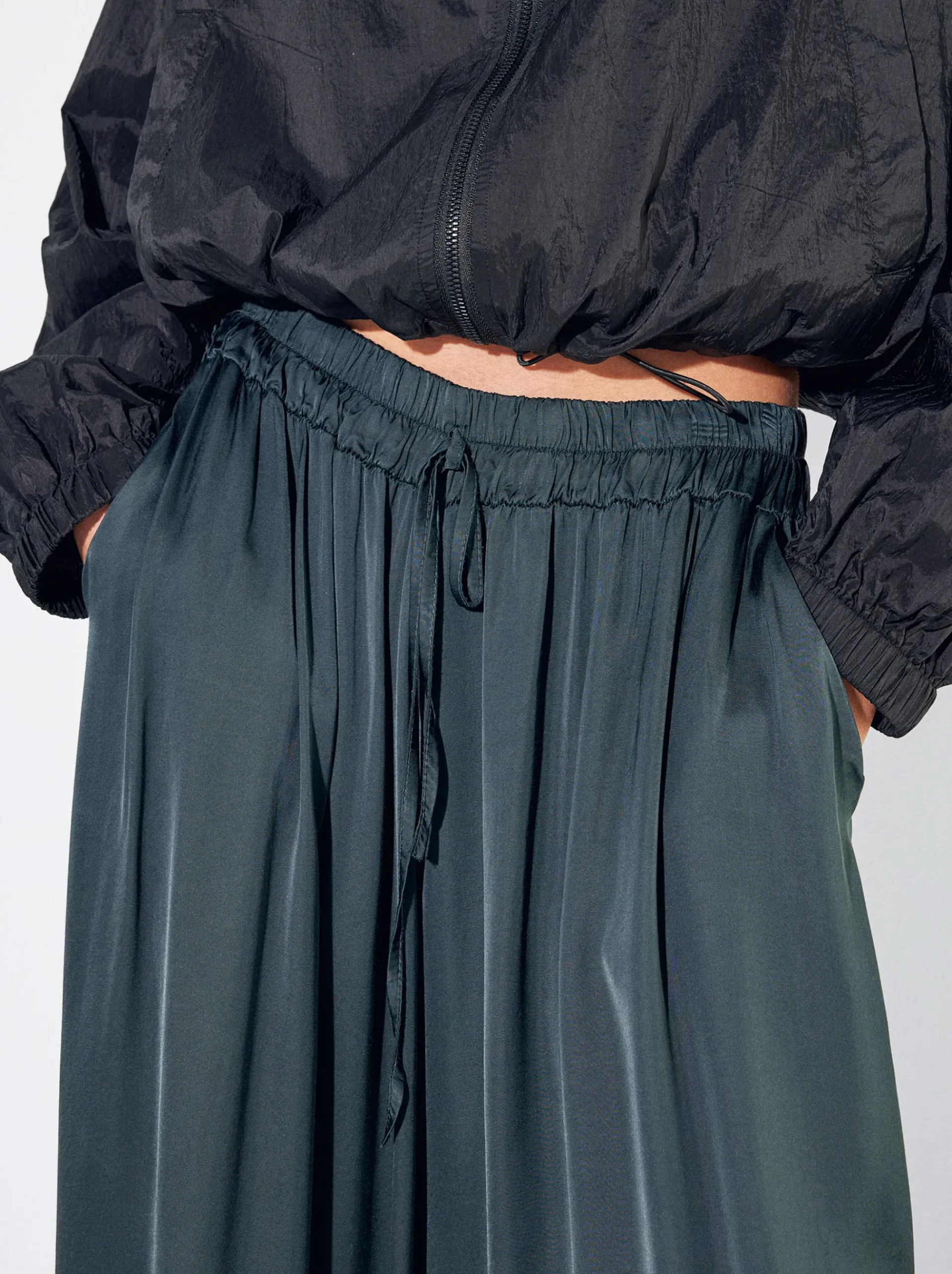 PARFOIS Röcke und Shorts>Fließende Hose Mit Elastischer Taille Grau