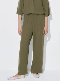 PARFOIS Lange Halsketten>Flie&szlig;ende Hose Mit Elastischer Taille Gr&uuml;n