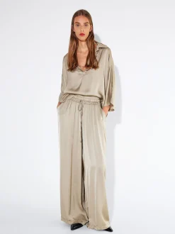 PARFOIS Röcke und Shorts|Strick>Fließende Hose Mit Elastischer Taille Grau