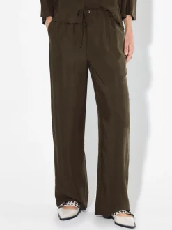 PARFOIS Strick|Pullover Und Jacke>Flie&szlig;ende Hose Mit Elastischer Taille Khaki
