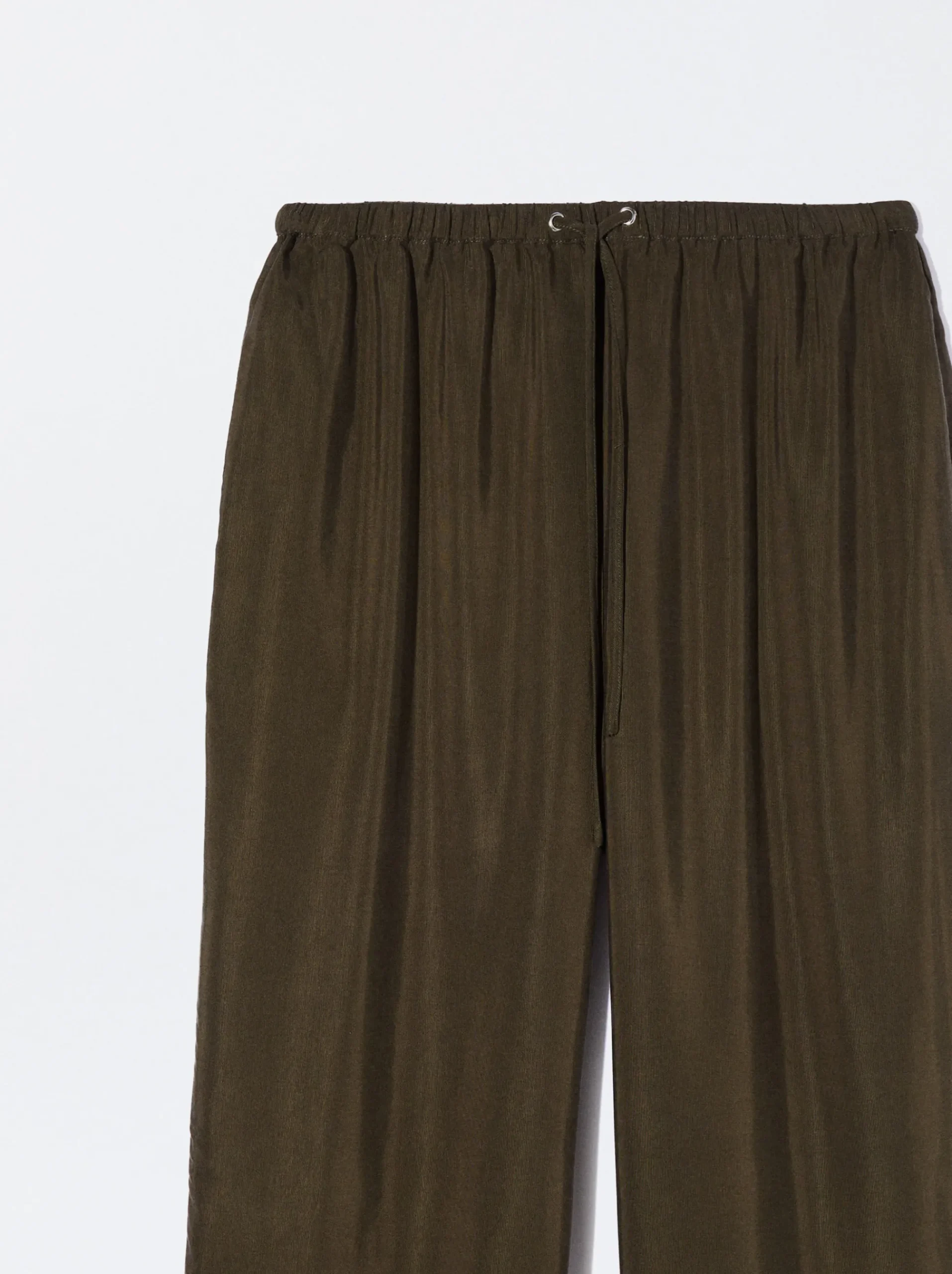 PARFOIS Strick|Pullover Und Jacke>Fließende Hose Mit Elastischer Taille Khaki