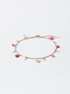 PARFOIS Trend Collection|Kurze Halsketten>Fu&szlig;kette Mit Stein Und Charms Mehrfarbig