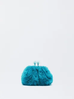 PARFOIS Trenchcoats|Blazer und Mäntel>Geldb&ouml;rse Mit Pelzeffekt Blau