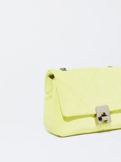 PARFOIS Umhängetaschen|Taschen aus Leder NEW>Gepolsterte Umh&auml;ngetasche Mit Kettengriff Gelb