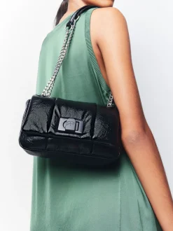 PARFOIS Umhängetaschen|Handtaschen>Gepolsterte Umh&auml;ngetasche Mit Kettengriff Schwarz