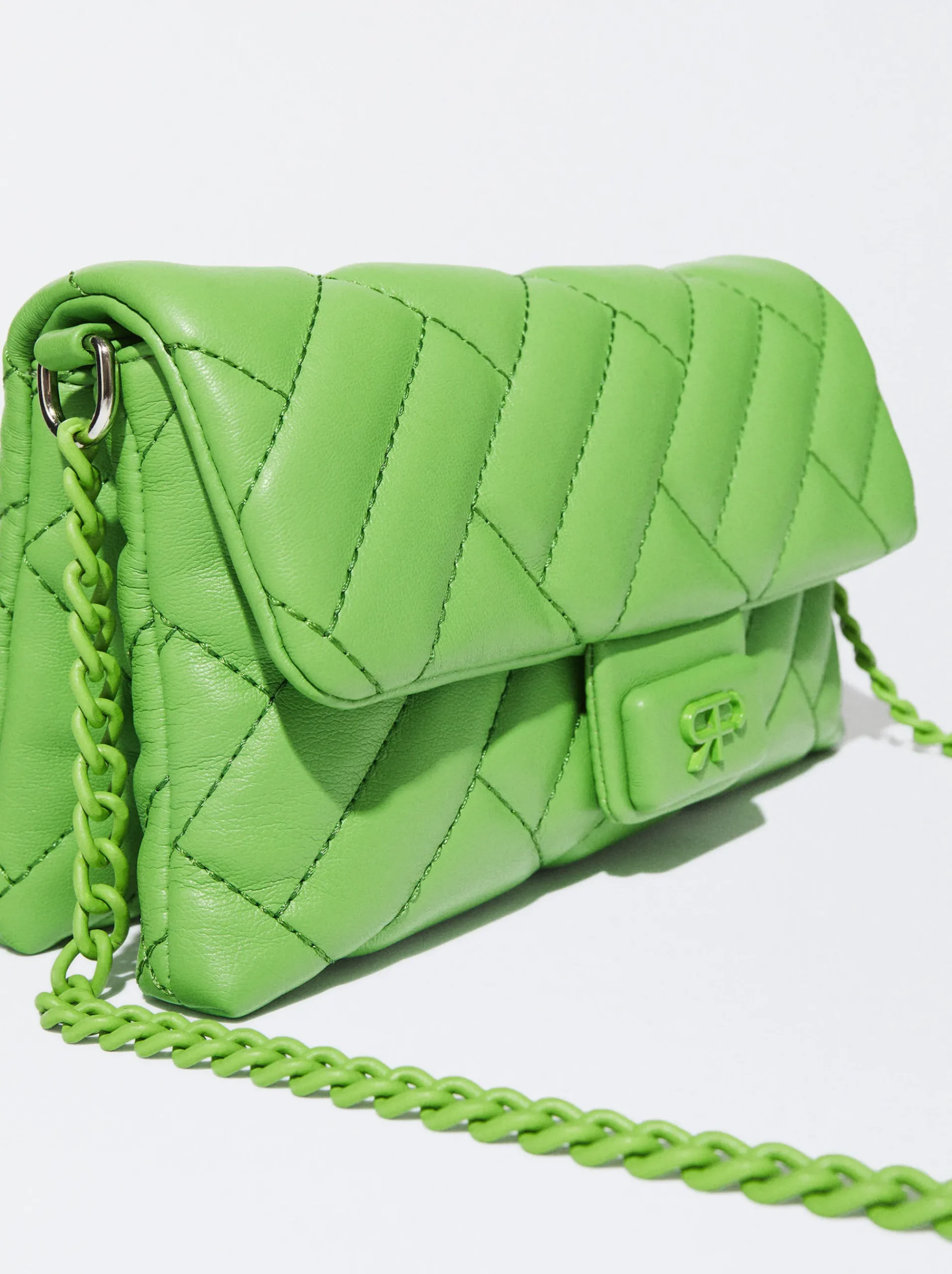 PARFOIS Umhängetaschen|Taschen aus Leder NEW>Gepolsterte Umhängetasche Mit Kettengriff Grün