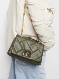 PARFOIS Basics|Handtaschen>Gepolsterte Umh&auml;ngetasche Mit Kettengriff Khaki