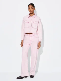 PARFOIS Schultertaschen|Umhängetaschen>Gerade Jeans Mit Hoher Taille Rosa