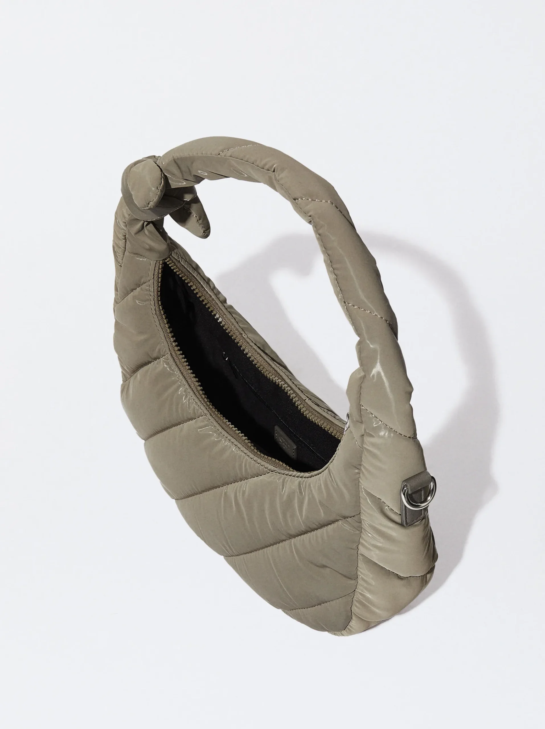 PARFOIS Schultertaschen|Basics>Gesteppte Nylon-Schultertasche Khaki