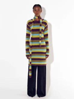 PARFOIS Hosen>Gestreiftes Kleid Aus Kunstfell Mehrfarbig