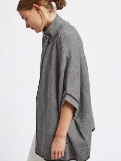 PARFOIS Lange Halsketten>Gestrickter Poncho Mit Taschen Schwarz