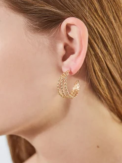 PARFOIS Raffinierter Modeschmuck|Lange Ohrringe>e Creolen Golden